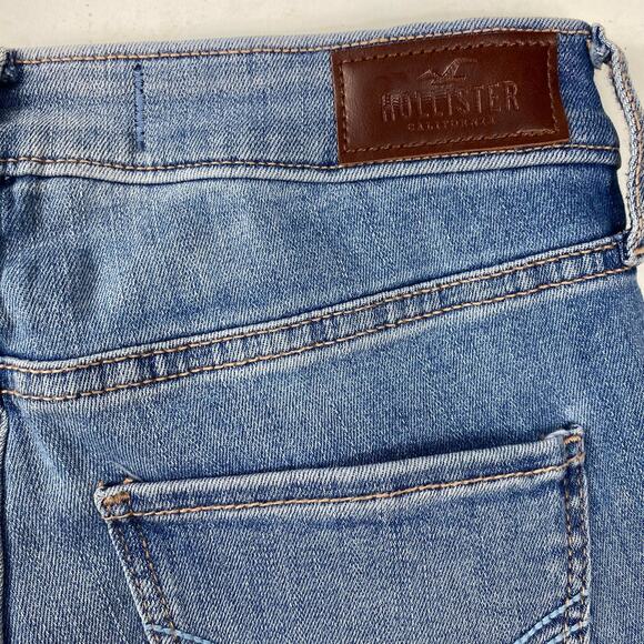 Hollister Co. Distressed Jeans Mid Rise Medium Wash Super Soft Stretch Skinny 1R - Picture 8 of 13